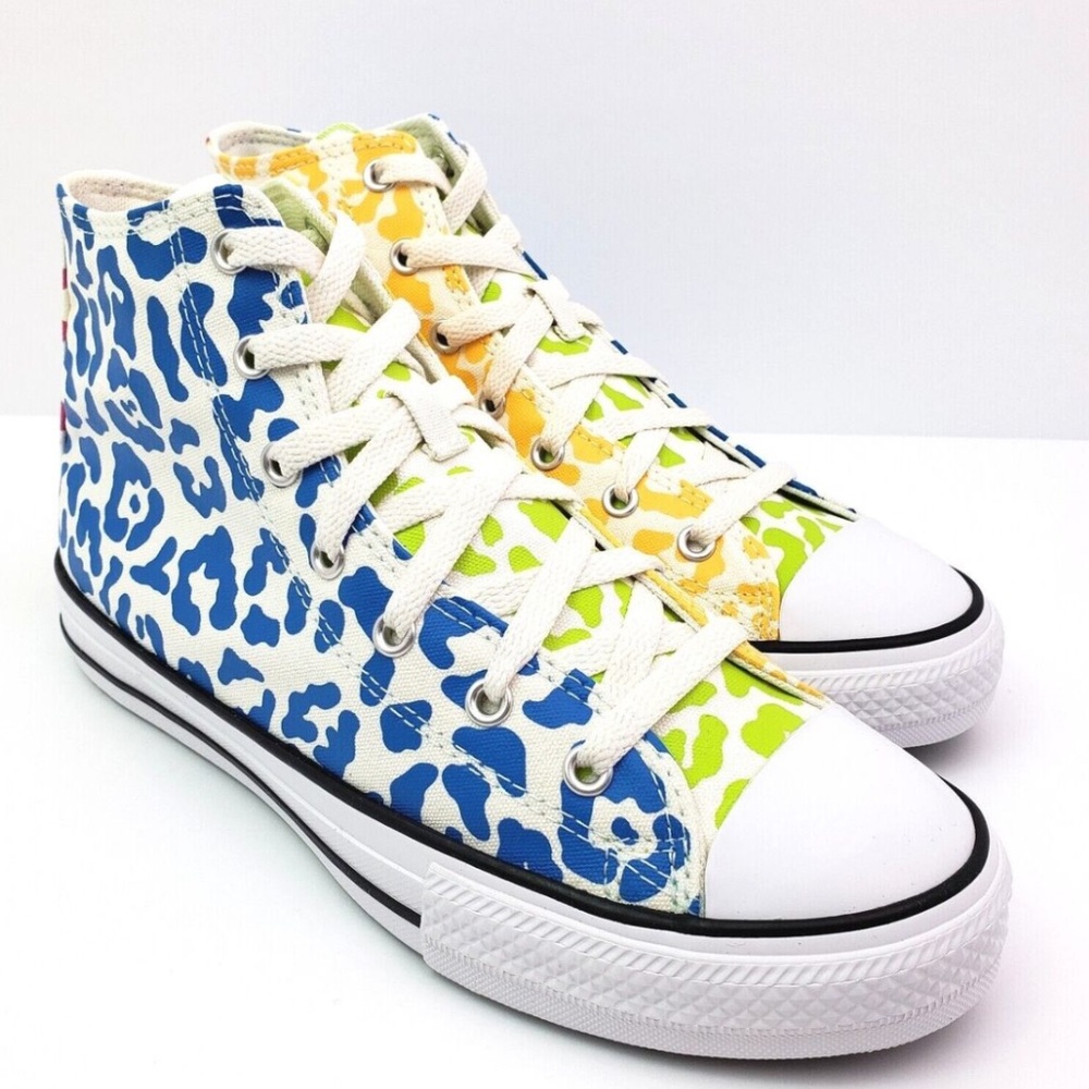 Converse All Star Multi Color Leopard Print High Tops Sneakers
